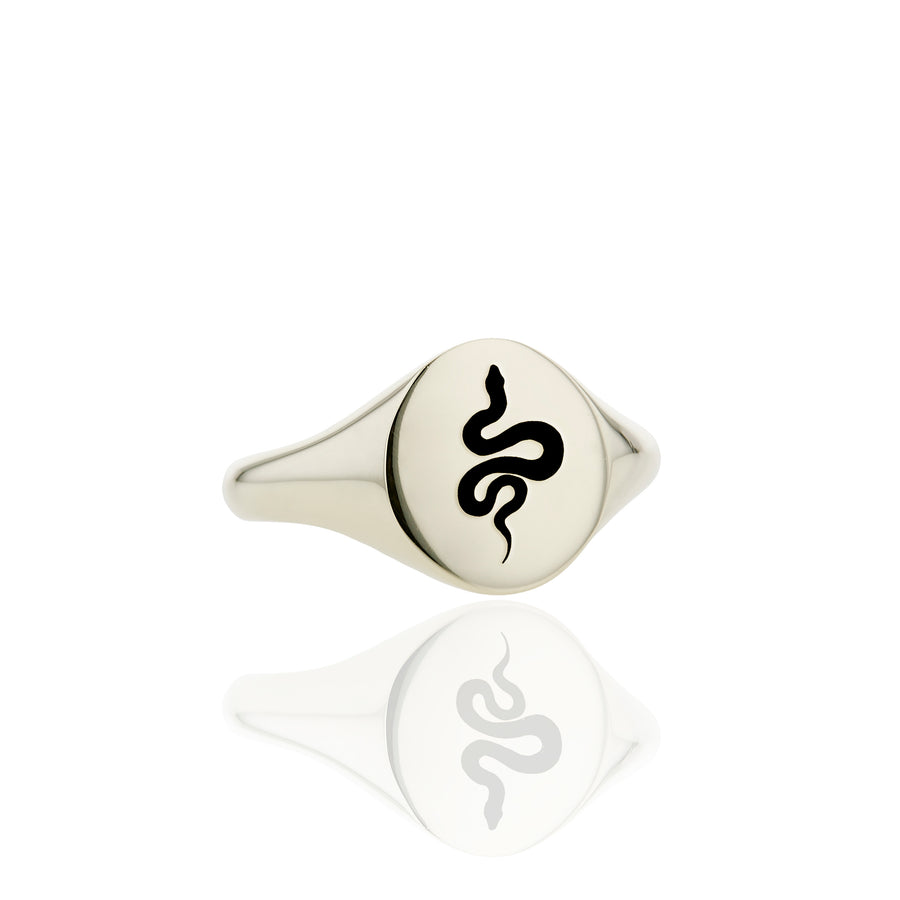 The Serpent's Chunky Signet Ring in Gold