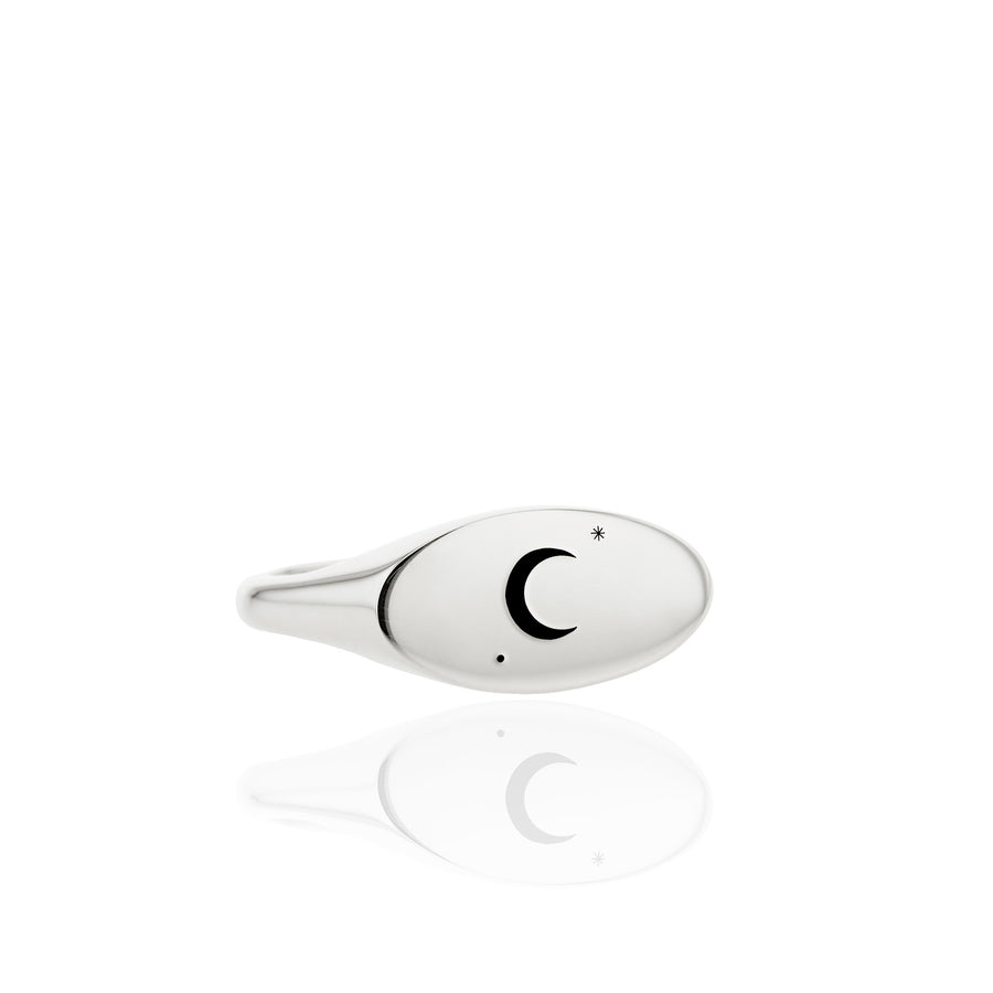 The Sickle Moon's Slim Signet Ring in Silver