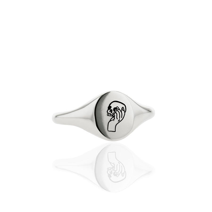 The Soliloquy's Slim Signet Ring in Silver