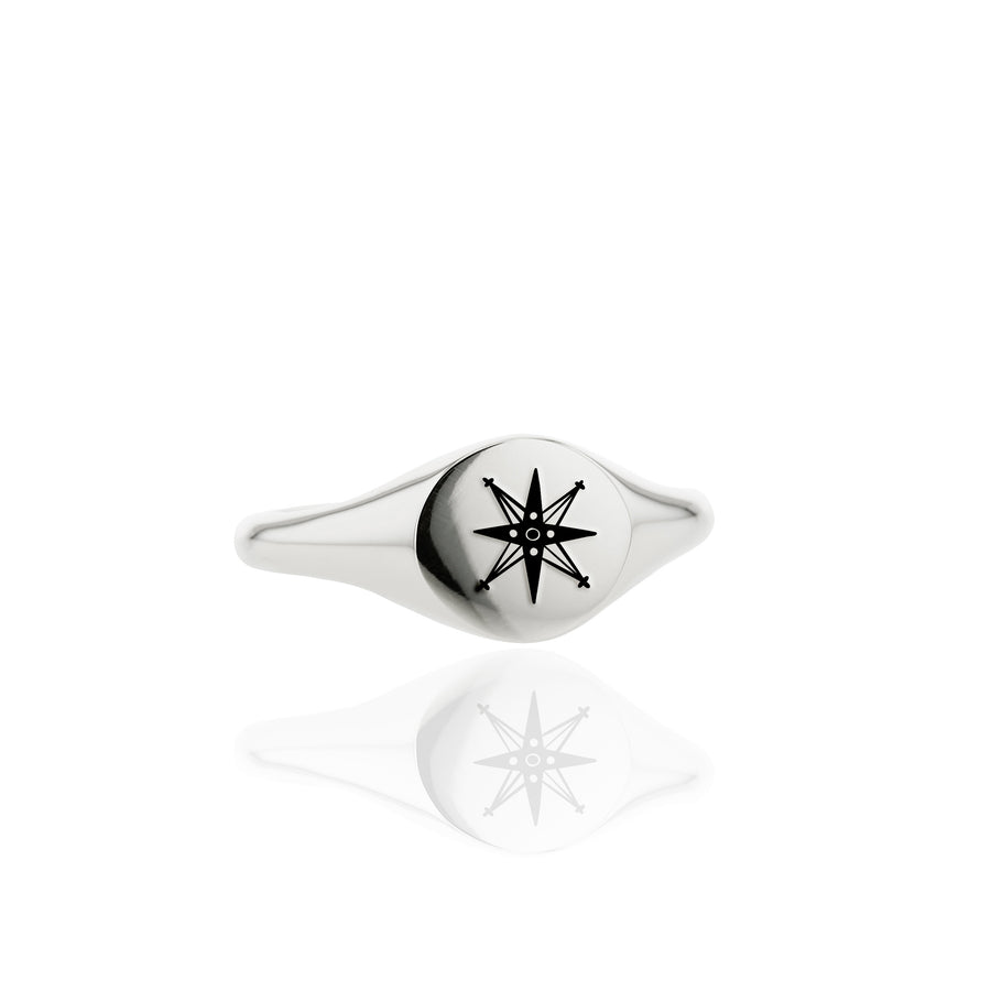 The Star's Slim Signet Ring in Silver
