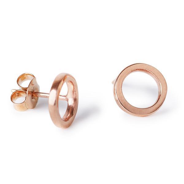 The Circle Studs in Rose Gold-Earrings-Black Betty Design