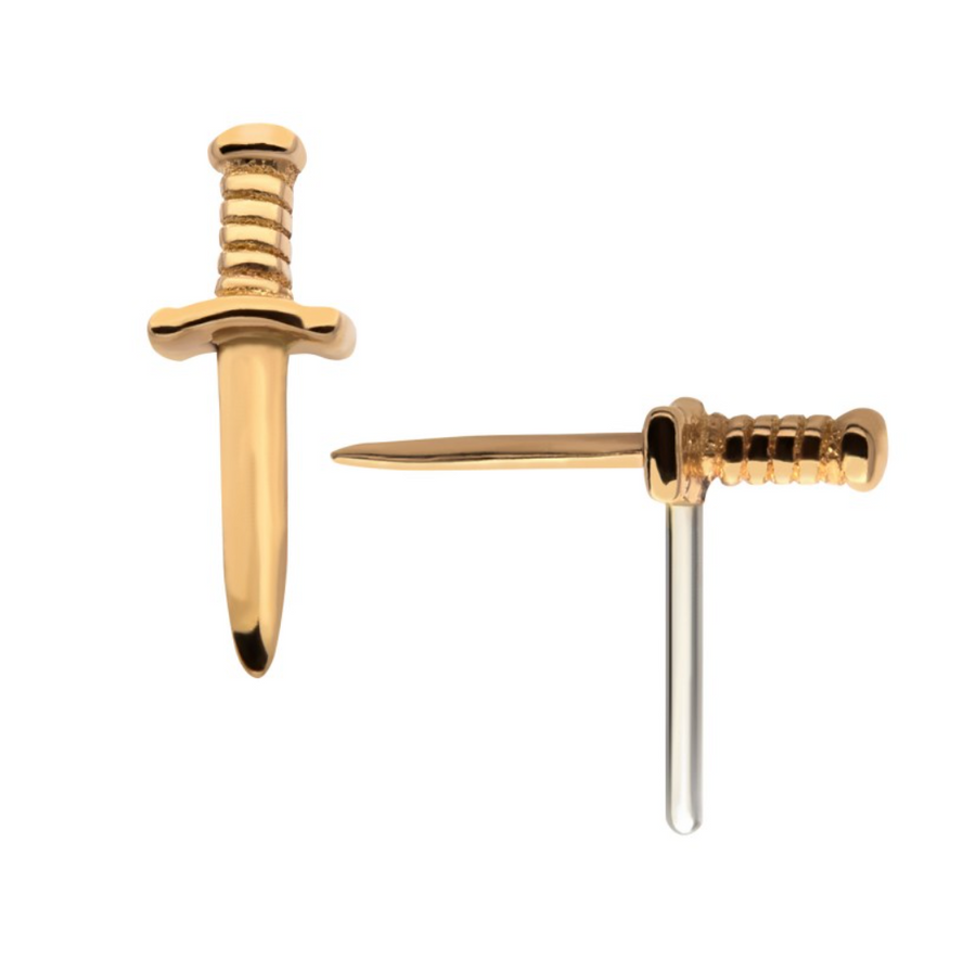 The 14kt Gold Dagger Stud Top