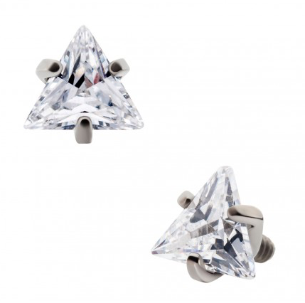 The Titanium Triangle CZ Prong Stud Top