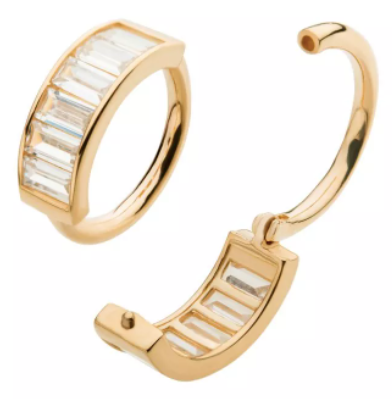 The Baguette Side Facing Hinged Segment in 14kt Gold - 1.2 x 8mm