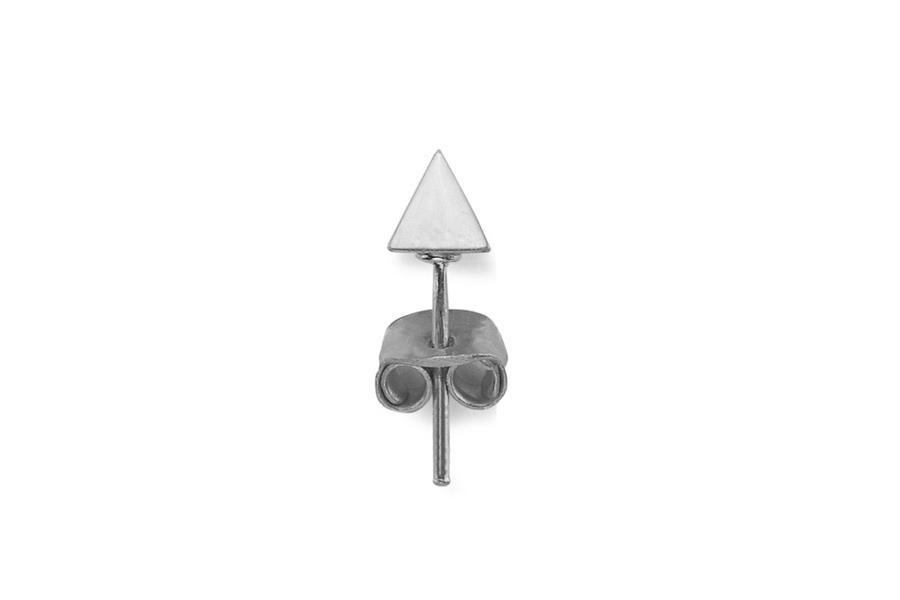 Silver Polished Pyramid Stud-Earrings-Black Betty Design