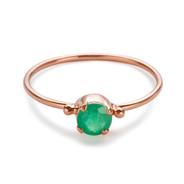 The Skinny Joy Emerald Ring in Rose Gold