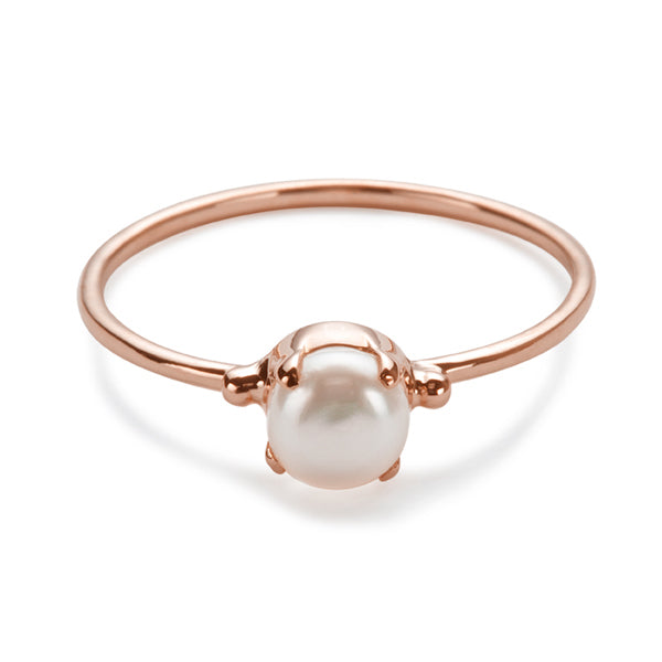 The Skinny Joy Pearl Ring in Rose Gold-Ring-Black Betty Design