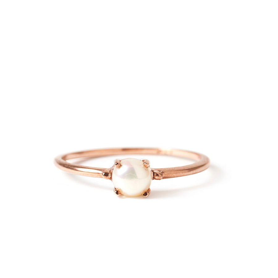 The Skinny Joy Pearl Ring in Rose Gold-Ring-Black Betty Design