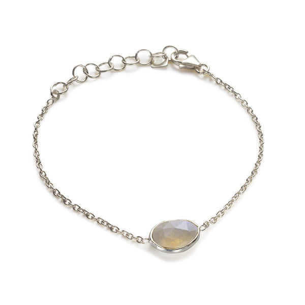 The Faceted Stone Bracelet in Silver