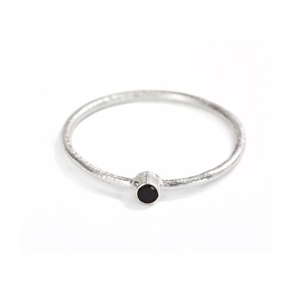 The Mini Stone Stacking Ring in Silver-Ring-Black Betty Design