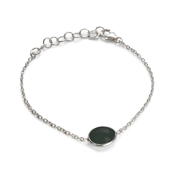 The Faceted Stone Bracelet in Silver