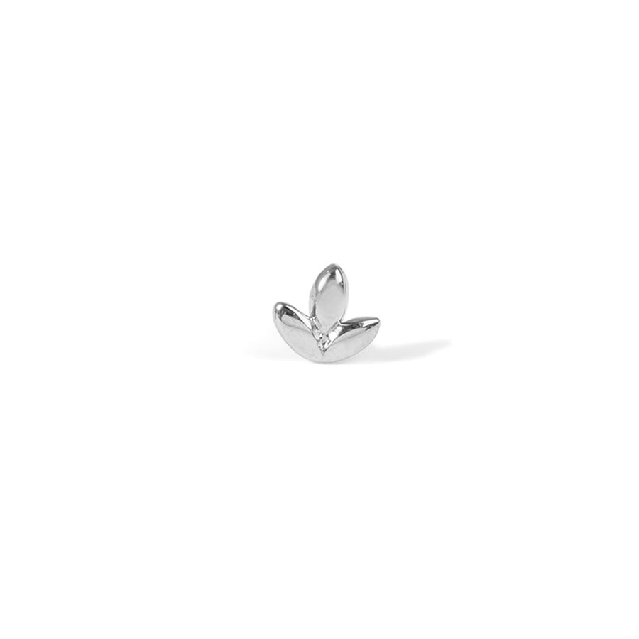 The Tri Leaf Stud in 9kt White Gold-Earrings-Black Betty Design