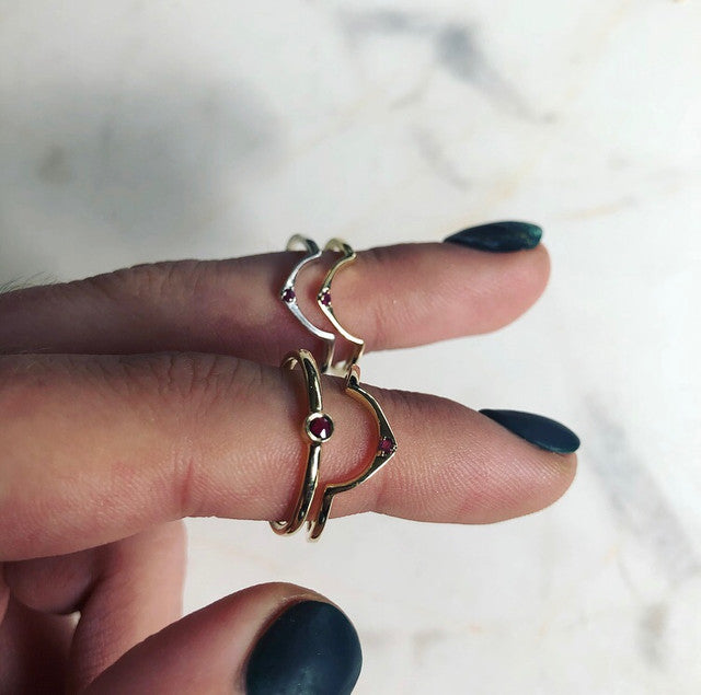 The Wishbone Sapphire Ring in Gold-Ring-Black Betty Design