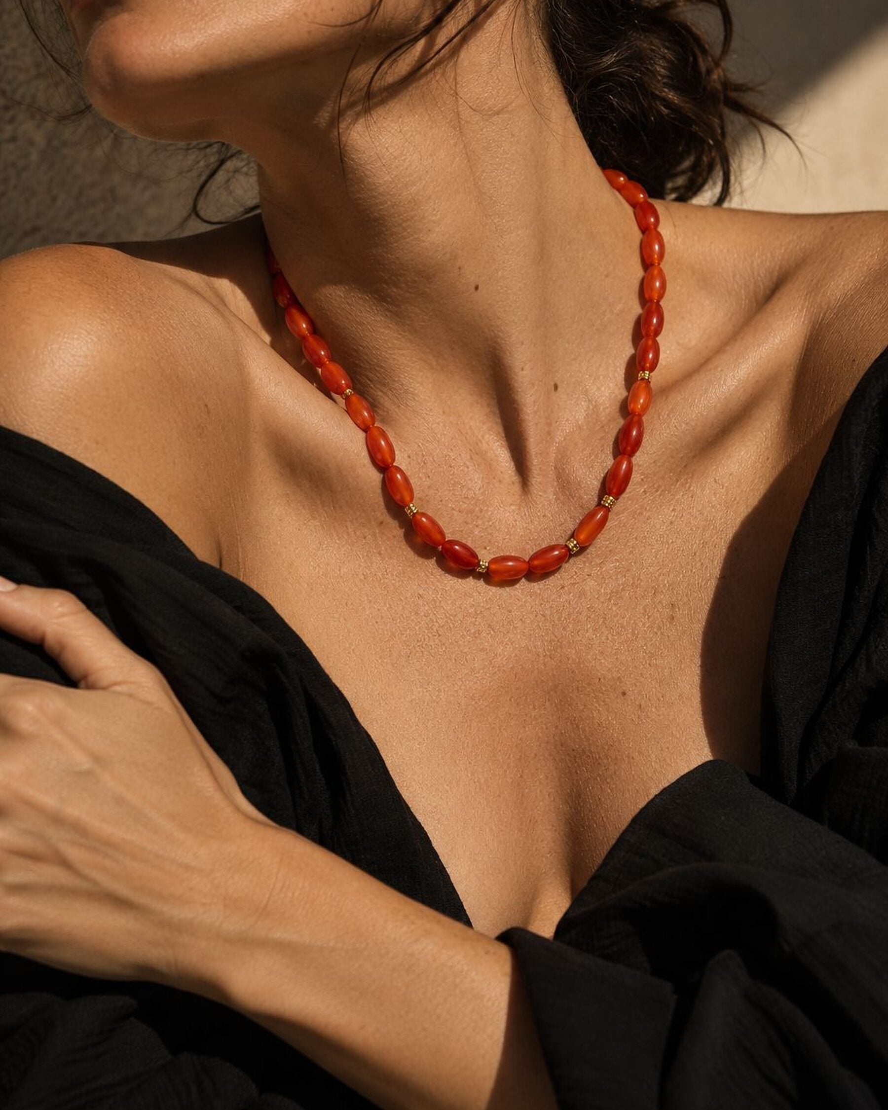 Five beaded necklaces